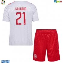 Danska Morten Hjulmand #21 Gostujuci Dres za djecu EP 2024 Kratak Rukav (+ Kratke hlače)